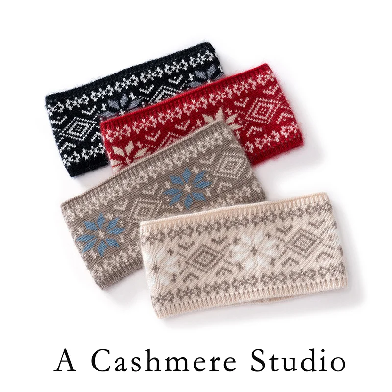 Cashmere Headbands for Women Soft Knitted Warm Headwrap Girls Elastic Wool Hair Bands for Hair Accessories Christmas Collection