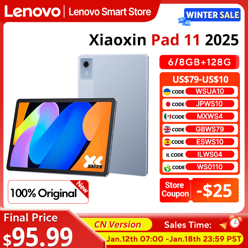  Original Lenovo Xiaoxin Pad 11 2025 Tablet  11" 2.5K Screen MediaTek Dimensity 6300  CN Version7040mAh WIFI Android Tab PC Pad 