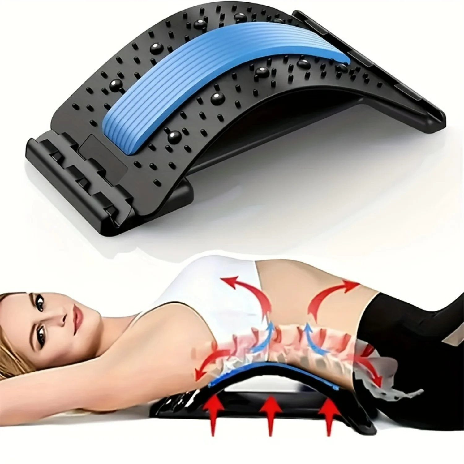 Back Stretcher - Ergonomic Lumbar Support for Posture Correction, Gentle Spine Alignment, Soothing Back Massage, and Gentle Stre