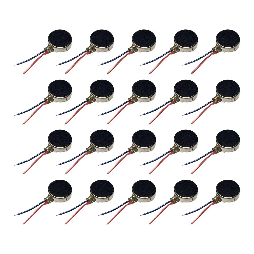 20 PCS Mini Flat Button Vibration Motor 1027 Model 3 0V DC for Diverse Applications Including Smart Wearables and