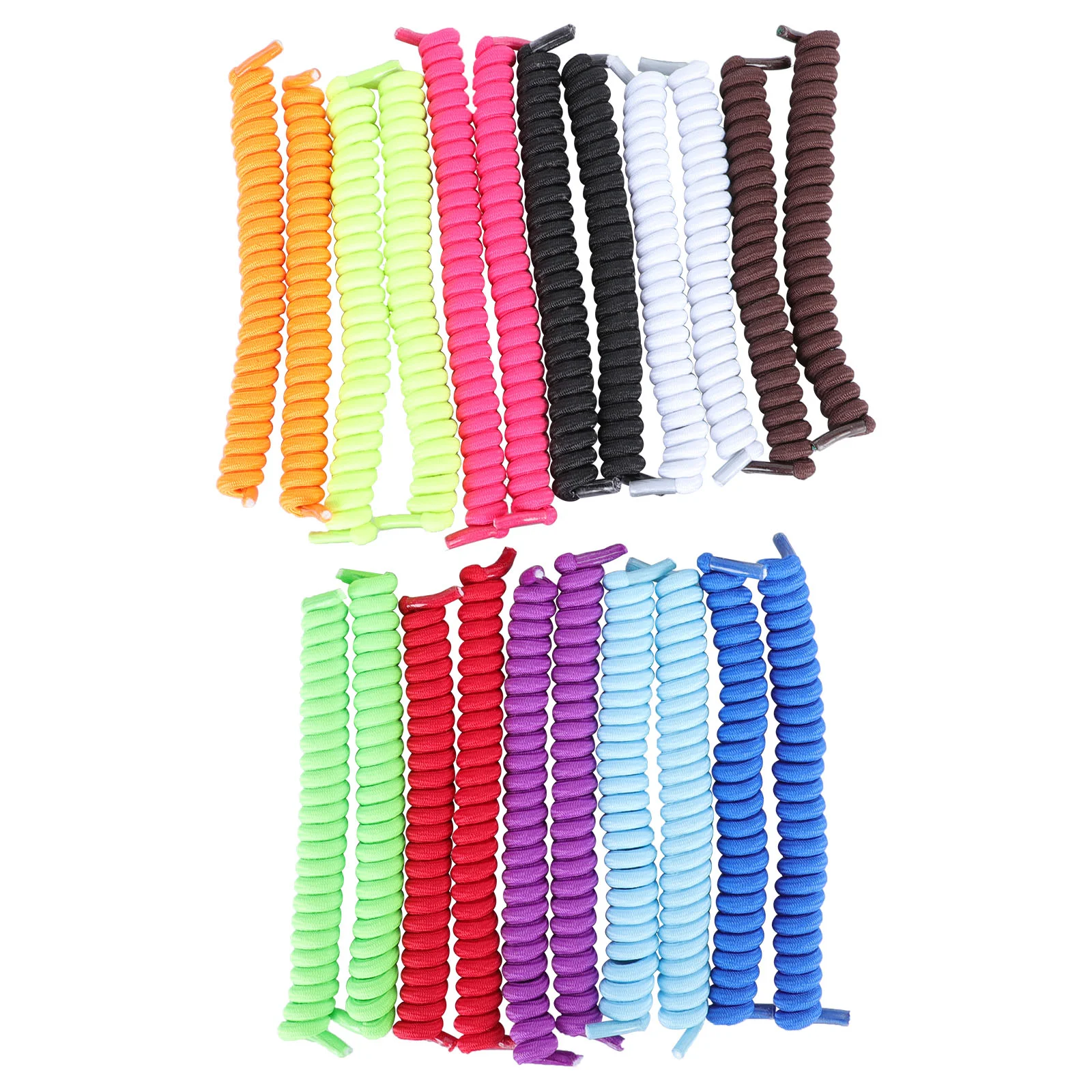 

11 Pairs Free Spring Laces Shoe Casual Shoes Shoelaces for Sports No Tying Practical Latex Silk Elastic