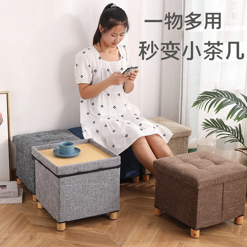 Storage and sitting storage box, home living room, sofa, door, multi-functional shoe changing stool