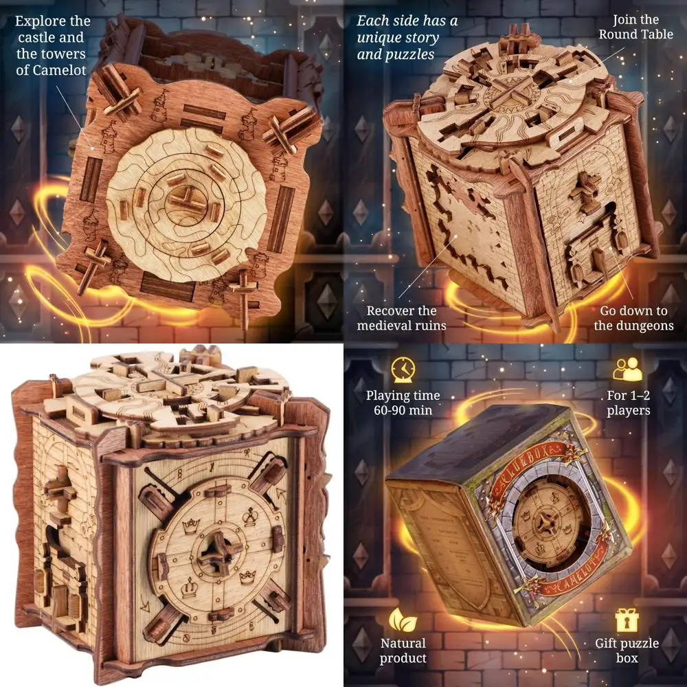 Camelot Mystery: 3D Puzzle Box for Adults - Challenging Escape Room Experience | Unique Gift