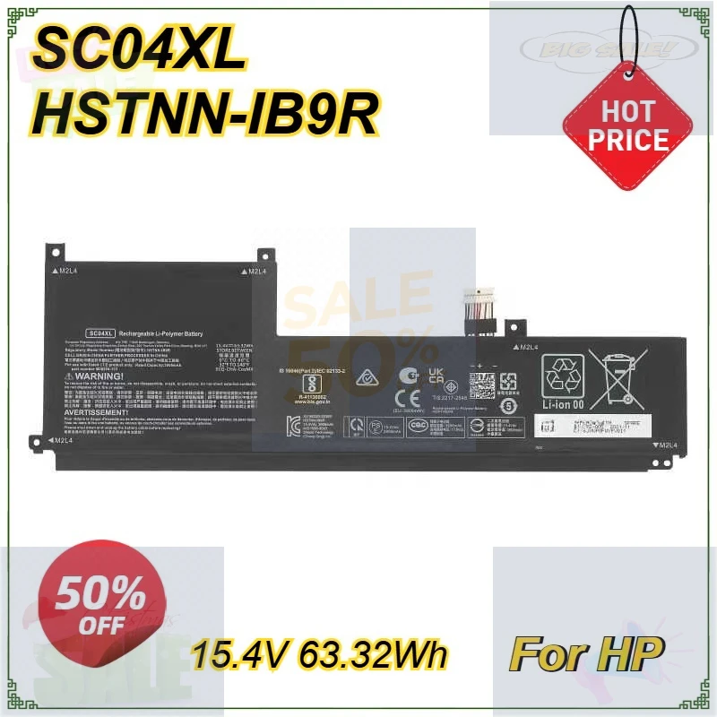 

Новая батарея для ноутбука SC04XL для HP ENVY 14-EB M08254-1C1 M07392-005 HSTNN-IB9R 15.4V 63.32Wh TPN-Q252, сменная батарея для ноутбука