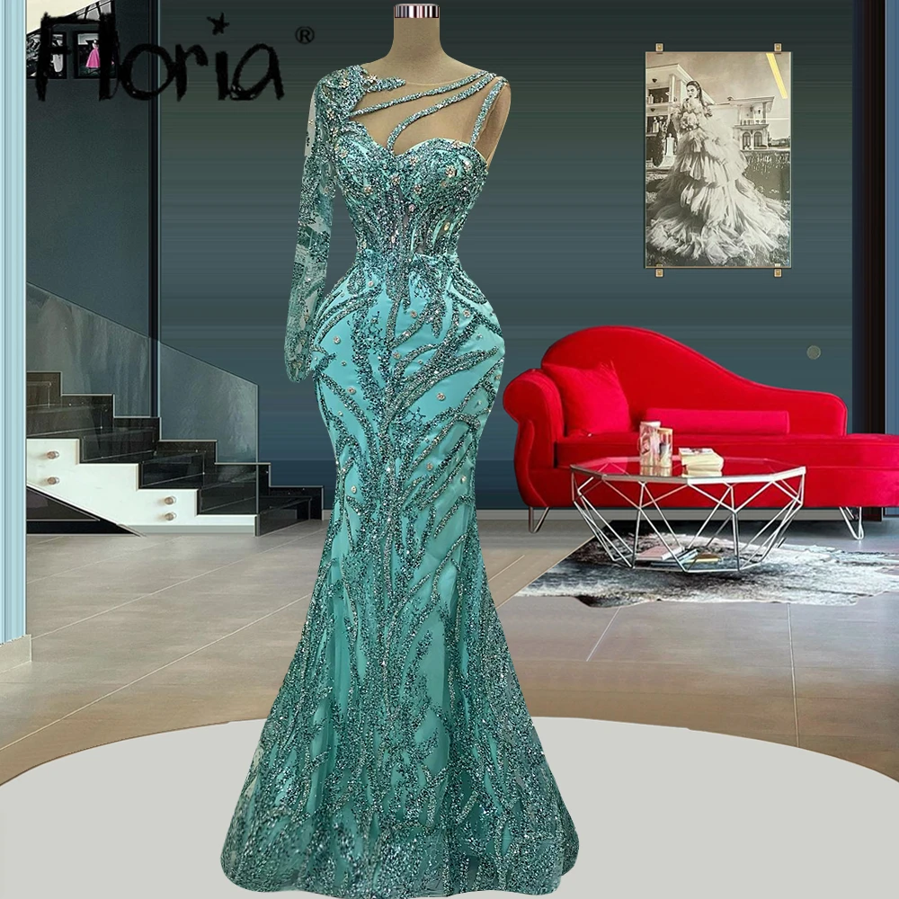 Vestidos De Noch Turquoise Glitter Party Dress Women Wedding Night Gowns Elegant Long Celebrity Dresses Pagenat Vestidos De Gala