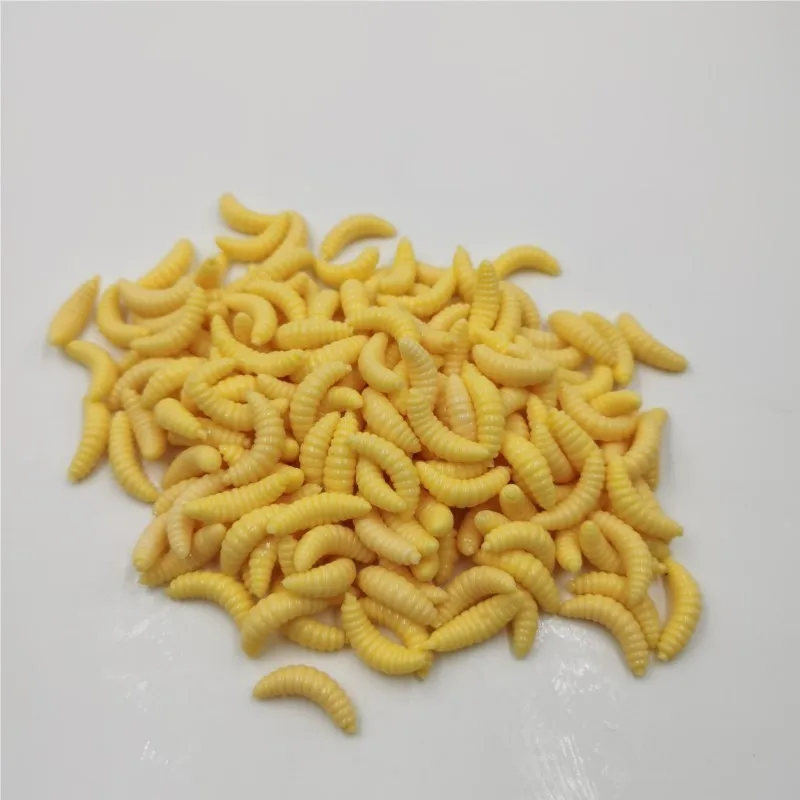 200 Stücke 2 cm Made Weiche Angelköder Silikon Geruch Würmer Winter Glow Garnelen Bass Fishing Würmer Lockt Künstliche Köder Fishy