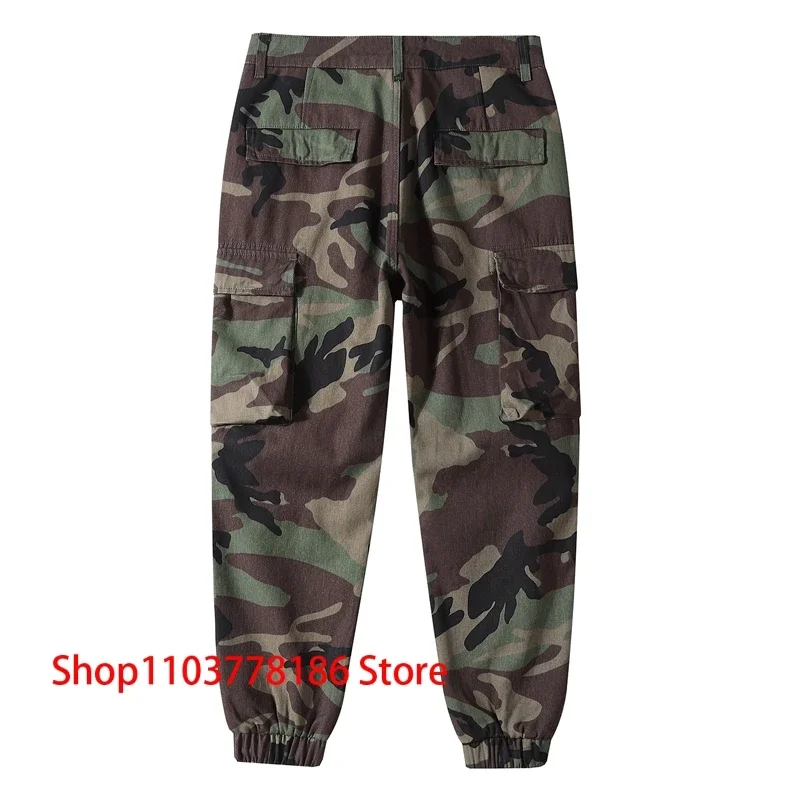 Men's Clothing Tactical Camo Pants Overalls Multi-Pocket Fleec Pant Sports Training Casual Work Army Green Camouflage Trousers