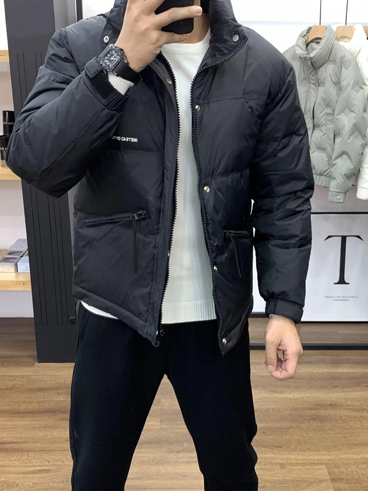 

Мужская утепленная хлопковая куртка на осень-зиму, модная, теплая, с воротником-стойкой, длинными рукавами, на молнии