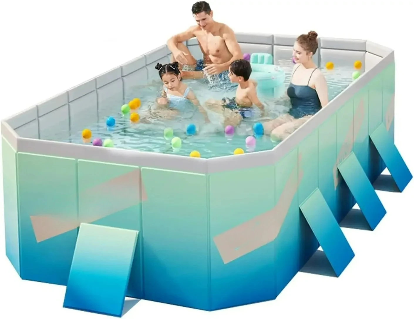

Customizable Foldable , Non-Inflatable Kids' and Adults' Outdoor Swimming Pool