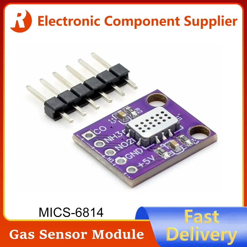 

MICS-6814 Gas Sensor Module Carbon Monoxide CO VOC NO2 NH3 Nitrogen Oxygen Air Quality Detection Numerical Sensor for Arduino