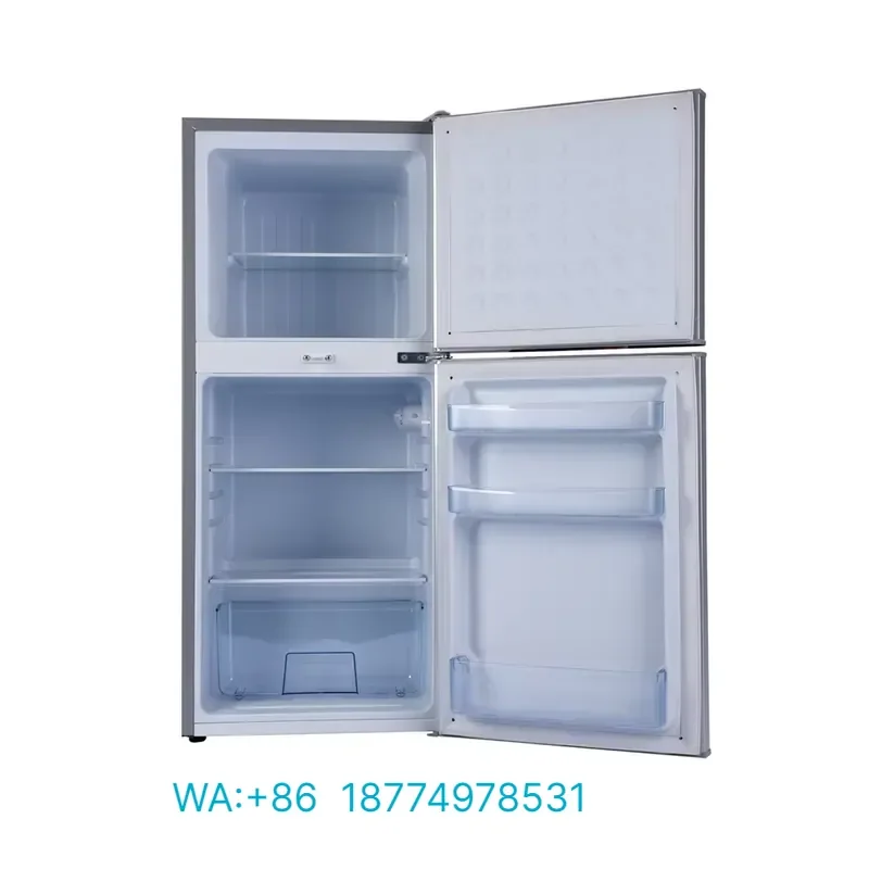 for DC 12V 24V Mini Solar Powered Fridge Double Door Home Room AC 110 220V Battery Upright Refrigerator Top Freezer With