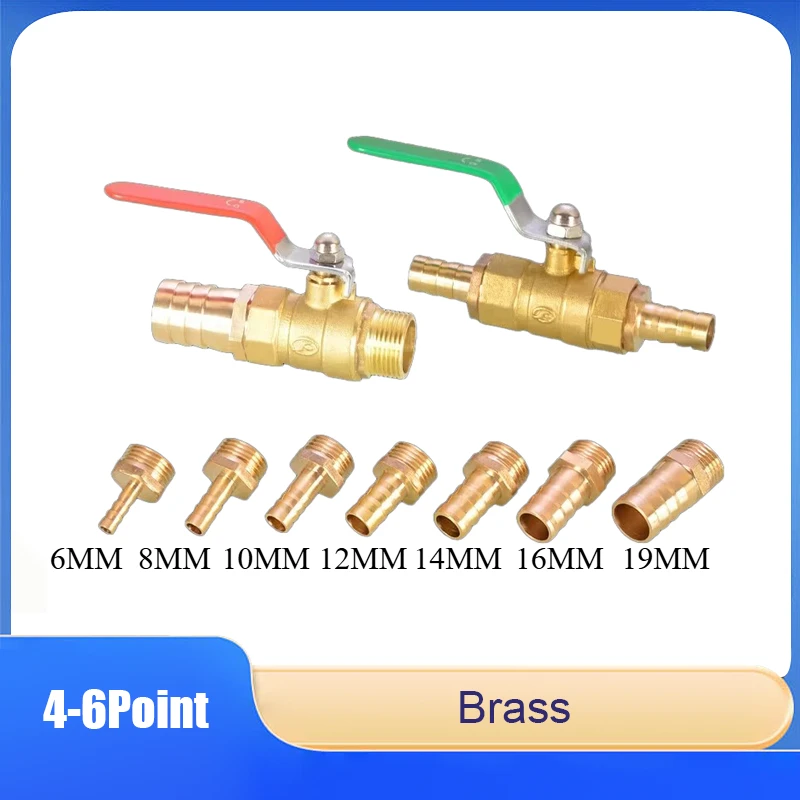 

4-6Point Brass Ball Valve with Internal/External Threads 6/8/10/12/14/16/19/25mm Hose Connection Valve Switch Fitting