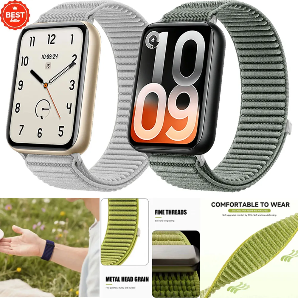 Wellenförmiges Nylon-Armband für Xiaomi Mi Band 10/9/8 Pro Komfortables Geflochtenes Ersatz-Armband für Redmi Watch 6 5 4 Correa