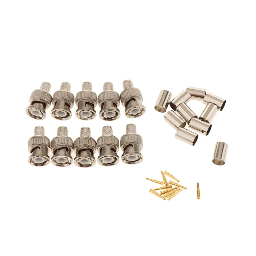 5-6pack 10 Pieces Professional BNC Male -On Connector, BNC Plug