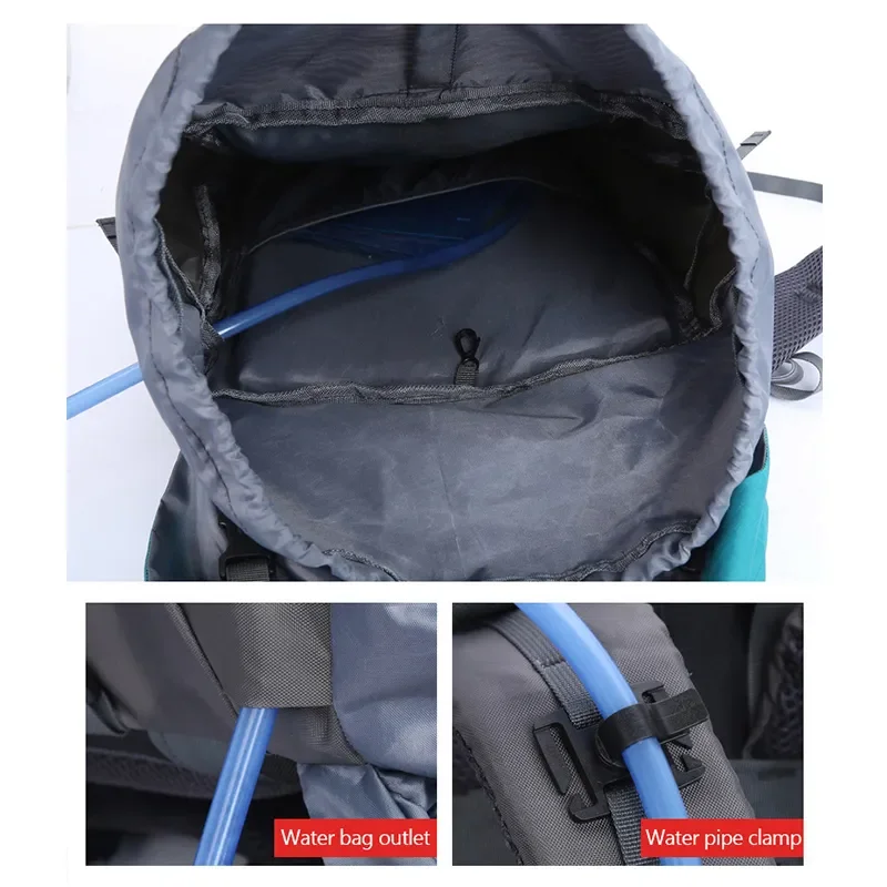 Imagem -03 - Mochila de Caminhada Tática Impermeável para Homens Acampamento ao ar Livre Mochila de Escalada Montanhismo Bolsas Esportivos de Trekking Grande 65l