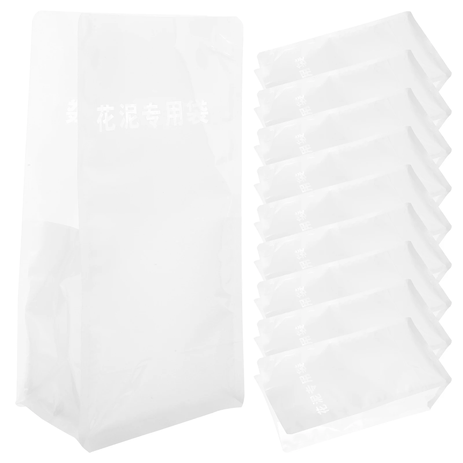 

50 Pcs Waterproof Packaging Bag Clear Flower Wrapping White Containers for Floral Mud