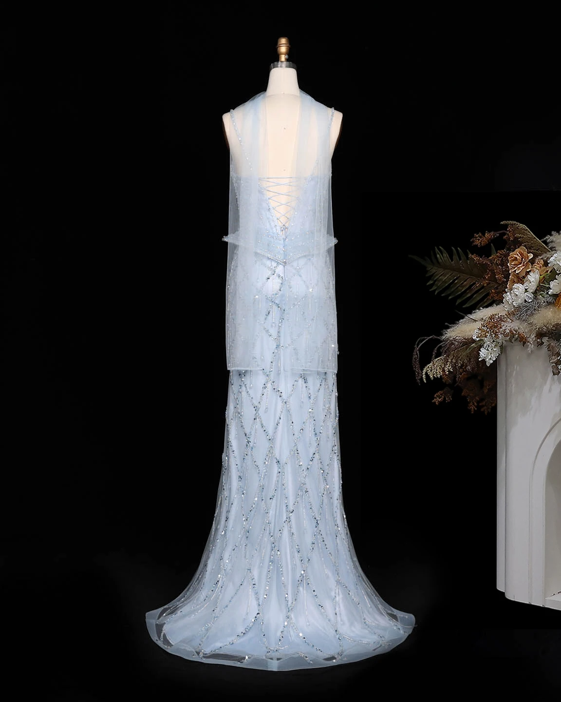 Sharon Said Abendkleid Luxuriöses Meerjungfrauenkleid mit Herzausschnitt, Tüll, Kristallkorsett, Dubai, formelle Party, Hochzeitsgast, Kleider SS118, Maßanfertigung – Detail 6
