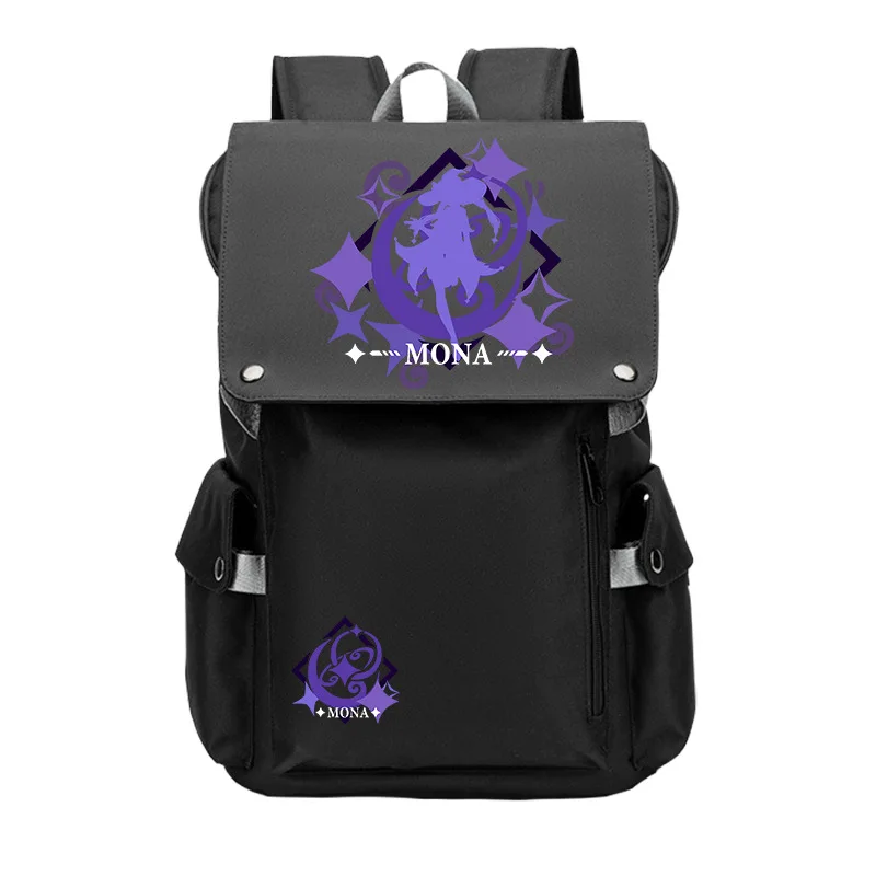 Anime Genshin Impact  hutao Zhongli Mona Backpack Cosplay Student Sasuke Schoolbags travel bags Oxford bags