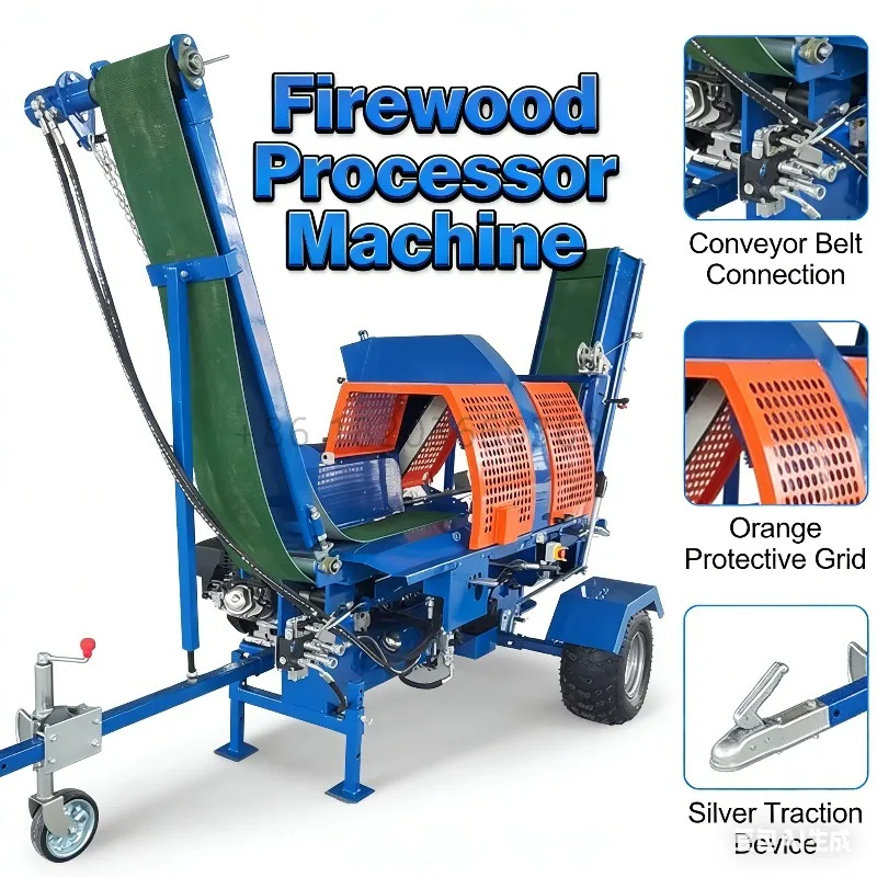 Customized Heavy Duty Automatic Feeder Firewood Processor With Circular Saw In Canada / Germany / Australia