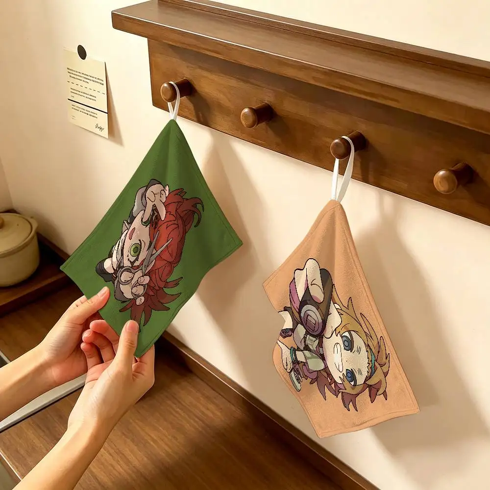 Japanese Anime Manga Gachiakuta Multi-scene Polyester Cotton Towel, Hanging Hand Wiping Cloth for Kitchen Bathroom Hotel