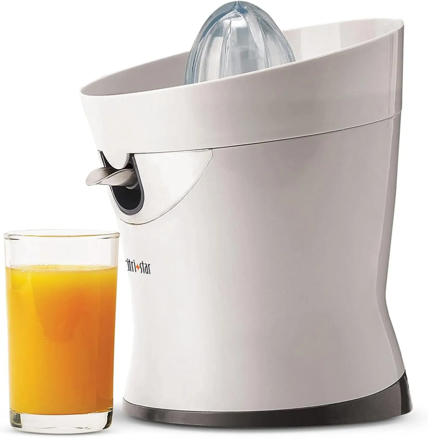 

Electric Citrus Juicer with Stainless Steel Strainer and Spout, White - Easy to Use for Fresh Juice