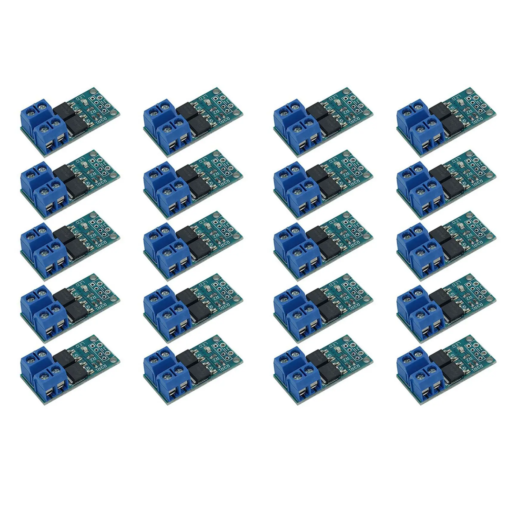B63B-20 PCS DC 5V-36V 15A(Max 30A) 400W Dual High-Power MOSFET Trigger Switch Drive Module 0-20Khz PWM Adjustment Electronic