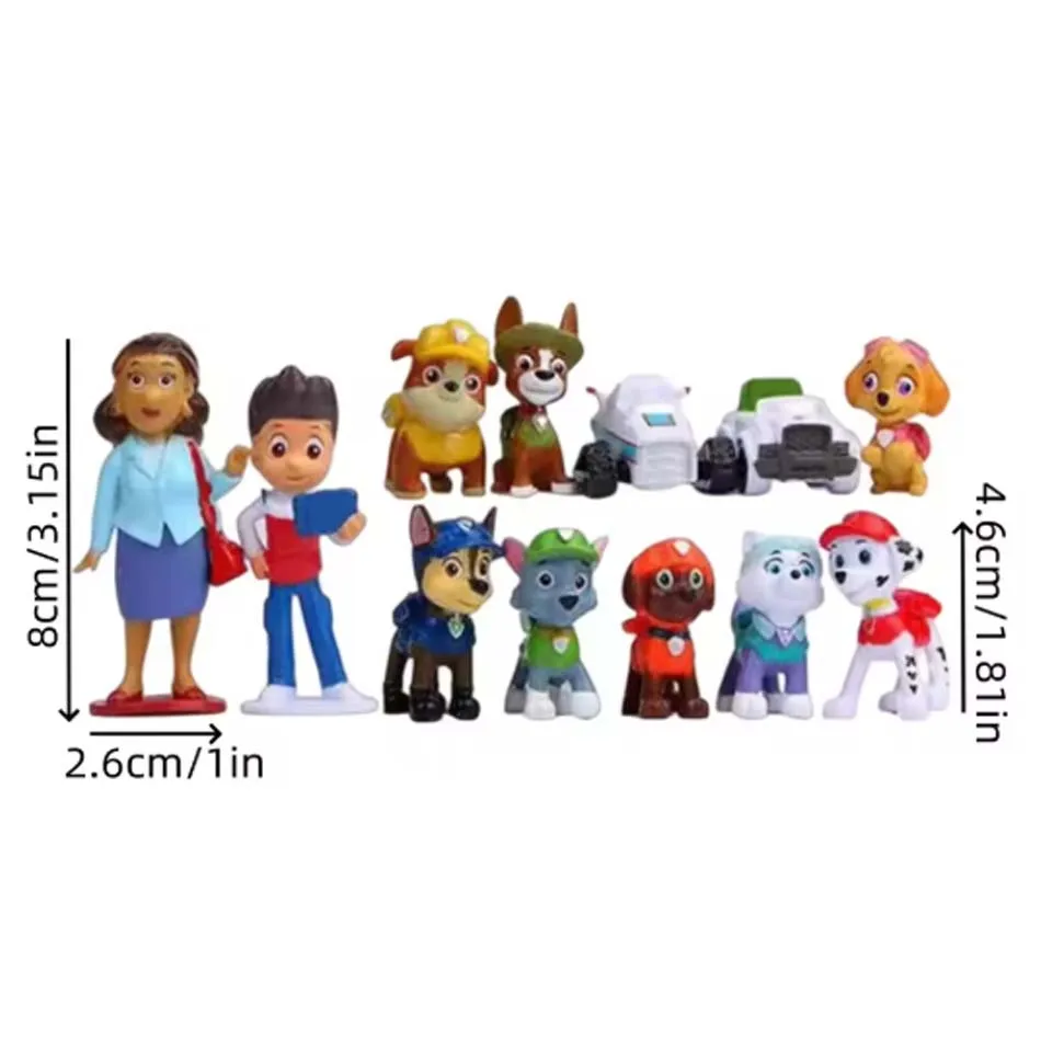 Hot sale 12Pcs/Set Rescue Team Figurines – Complete Set of Chase Marshall Skye Rubble & Tracker Desk Decor & Birthday Gifts,