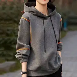 Casual Hoodies Women Autumn Winter Trendy Pullover Hooded Jacket Fashion Short Coat Design All-match Loose Hoodie Womens Clothes