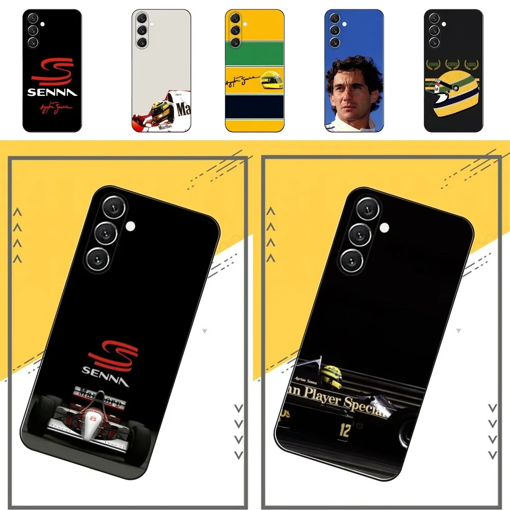 

F1 A-Ayrton Tacing Driver Phone Case For Samsung S24,S21,S22,S23,S30,Ultra,S20,Plus,Fe,Lite,Note,10,9,5G Black Soft Cover
