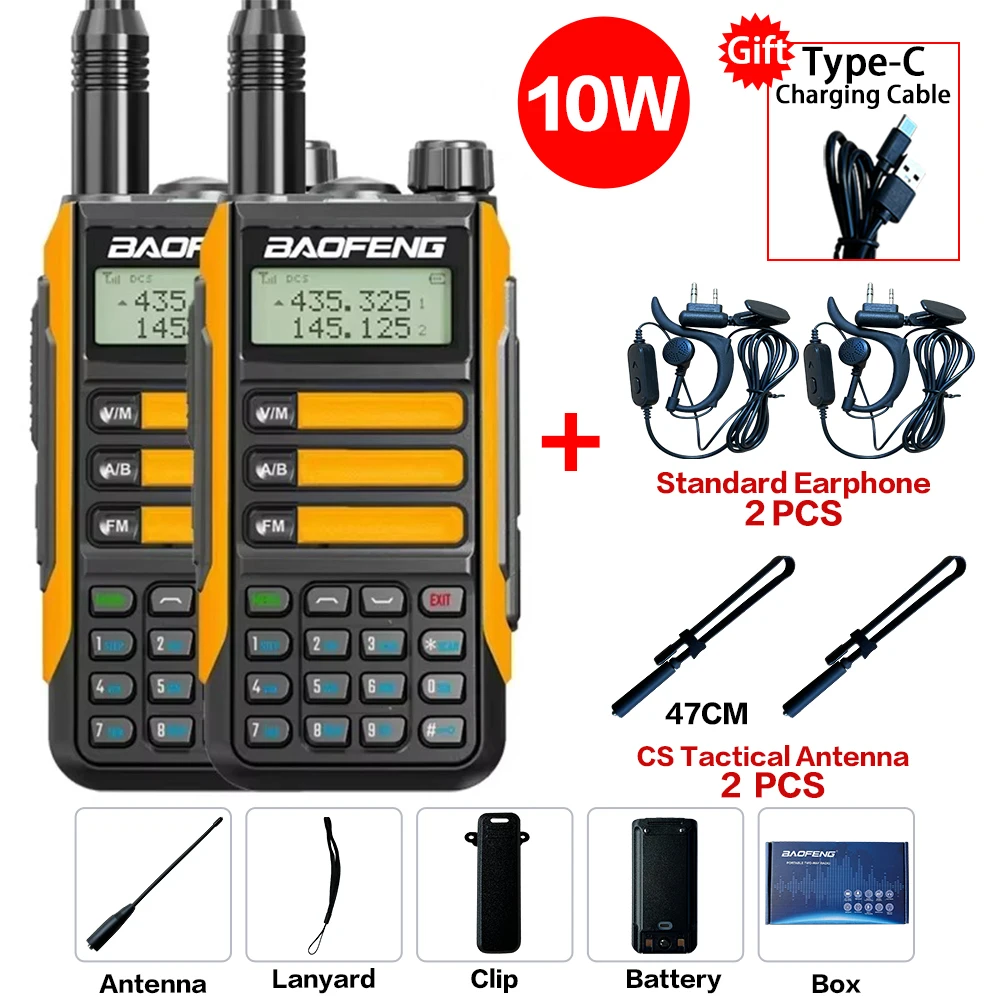 

2 шт. Baofeng UV16 Max V2 IP68 Водонепроницаемая рация высокой мощности Ham CB Радио Обновление двусторонней радиосвязи UV9R UV5R Pro Диапазон 50 км