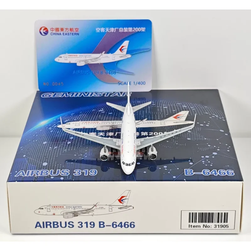 GeminiStar 1/400 Scale China Eastern Airlines A319 B-6466 Diecast Alloy Aircraft Model Collection Decorative Ornament