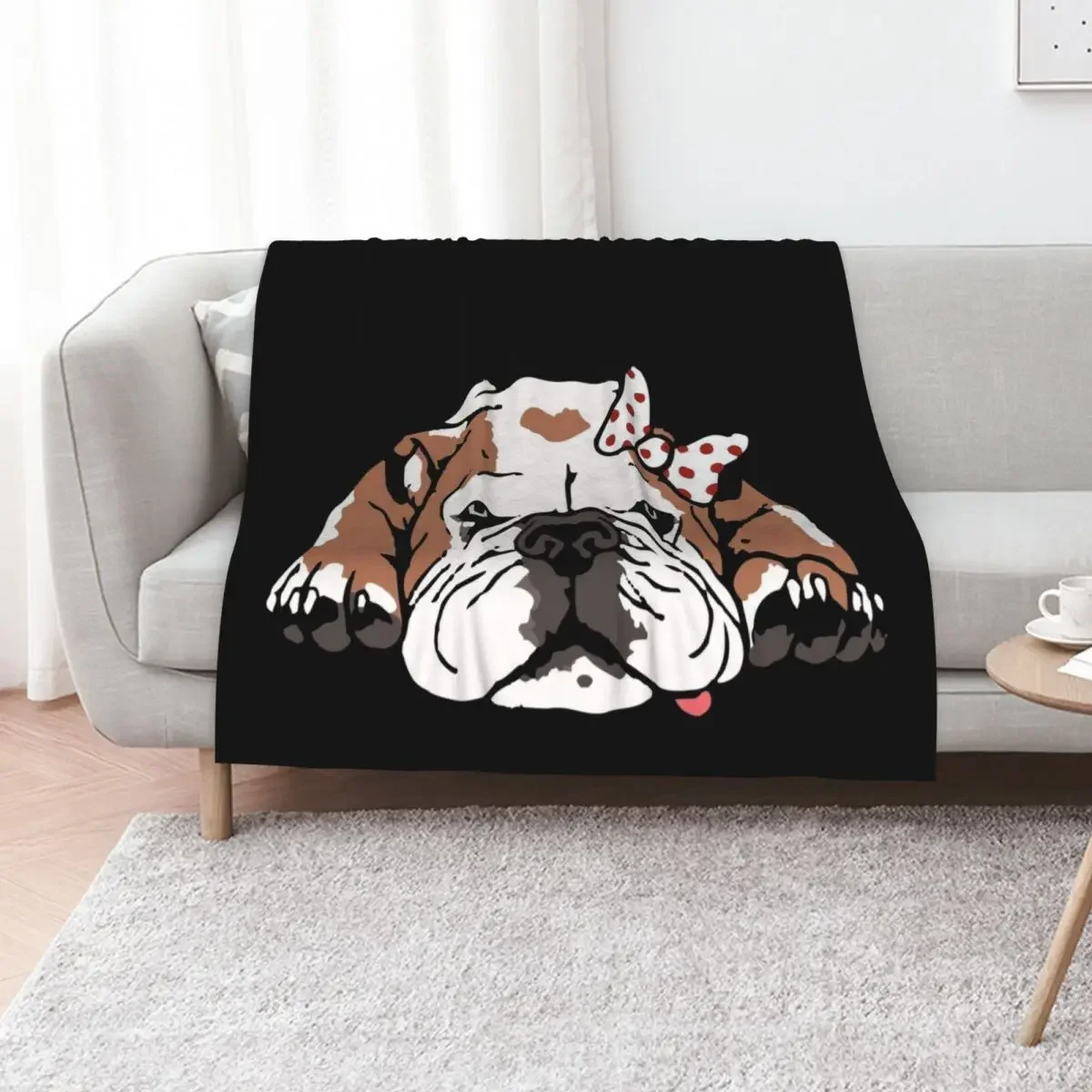 

Cute English Bulldog Lady Throw Blanket Summer Polar wednesday warm for winter Blankets