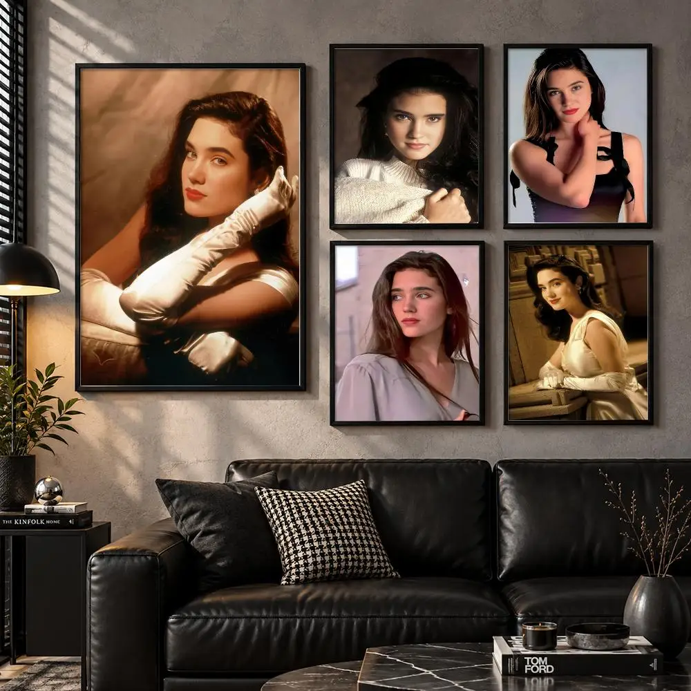 Actress J-Jennifer Connelly Poster Modern Wall Art Sticker For Living Room Bedroom Bar Home Decor Mural Painting Decoration