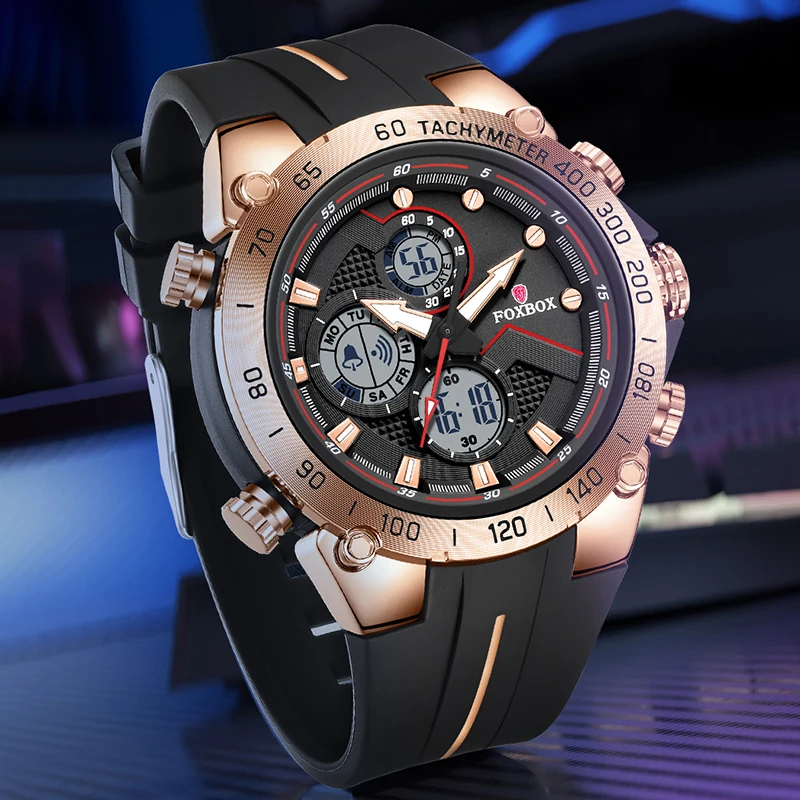 LIGE Outdoor Sport Digital Men's Watches Simple Fashion Casual Sport Waterproof Week Date Dual Display Electronic Man Watch Gift