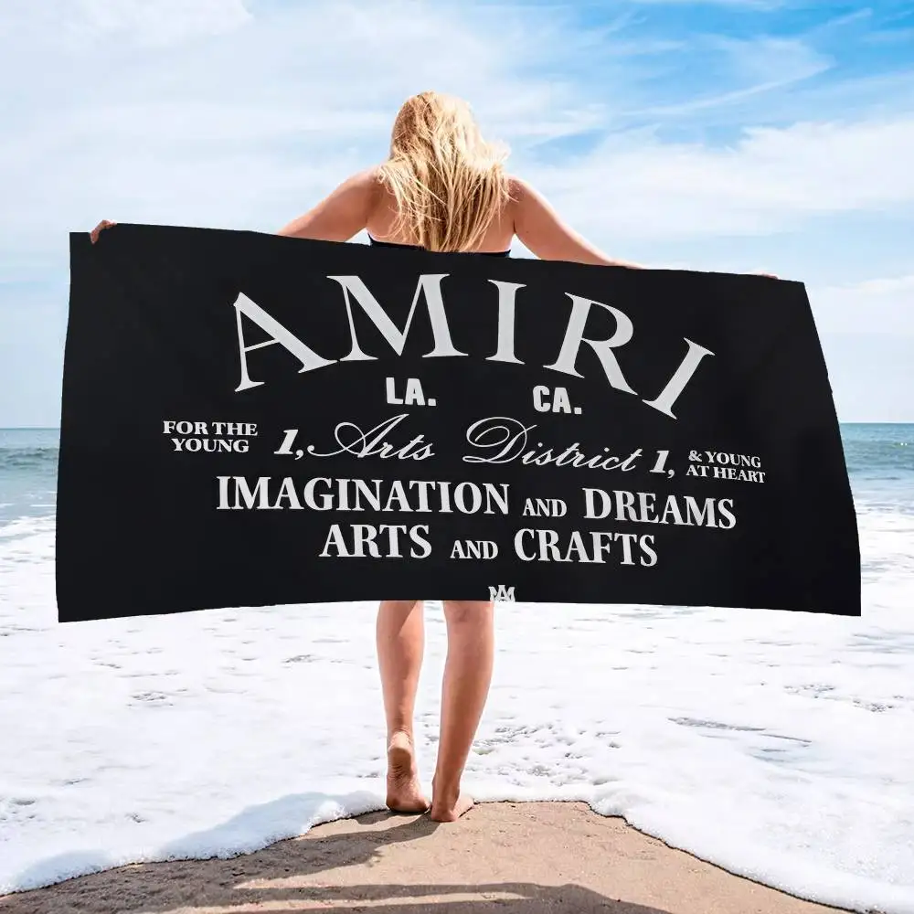 A-AMIRI Microfiber Blanket Quick Drying Beach Towels Oversized Printing Super Absorbent Pool Towel Blanket