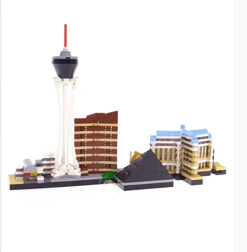 Architektur kompatibel mit 21047 Architektur Las Vegas Bausteine Ziegel Spielzeug für Erwachsene Kinder Kunst Home Dekoration Geschenk