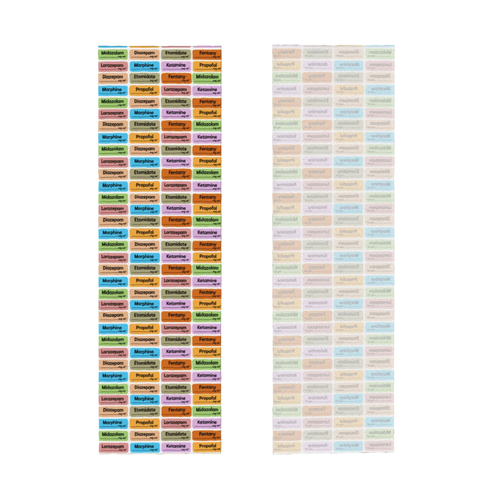 Anesthesia Drugs Color Coded Syringe Labels Towel Quick Drying  Super Soft For Training Towels
