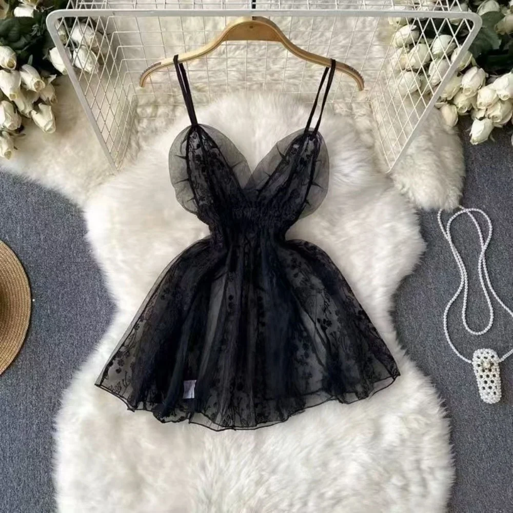 Damenkleidung Japanischer Kimono Schwarz V-Ausschnitt Blumendruck Langarm Schnür-Minikleid Sexy Locker Sitzende Strickjacke mit Schleife an der Taille – Detail 22