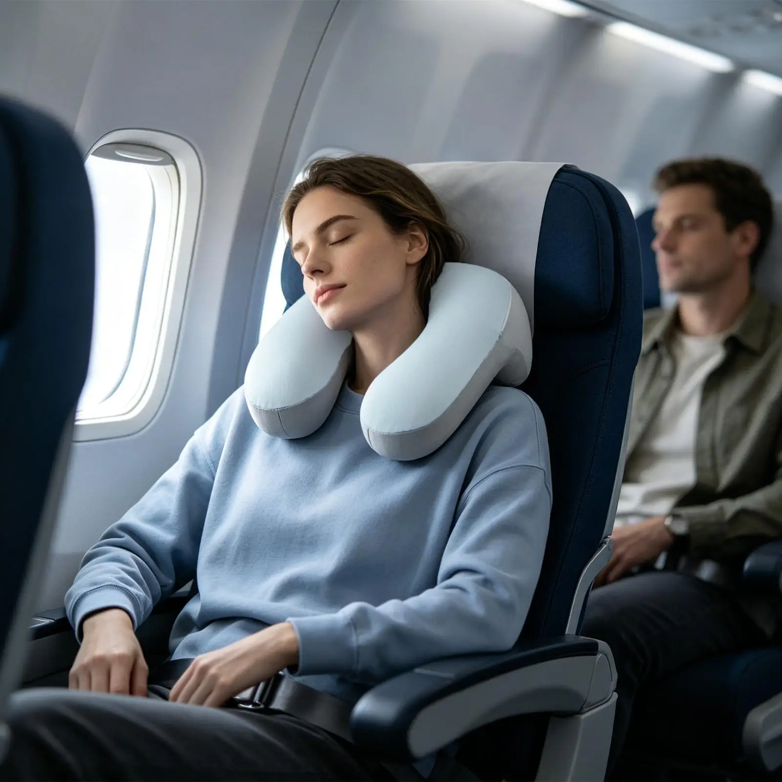 Neck Pillow Airplane Portable U Shape Memory Foam Removable Plane Neck Pillow For Travel Airplane Train Commuting Driving Office - view 3