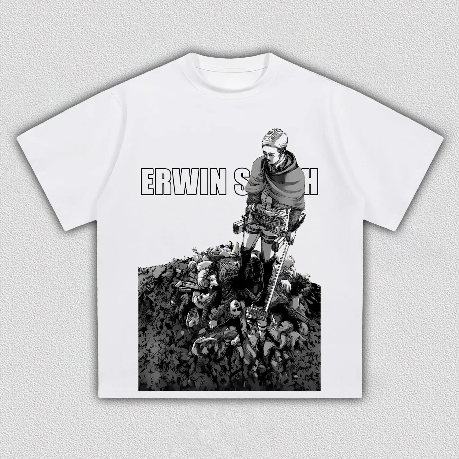 Attack on Titan Erwin Smith Anime Printing T-shirt Men's Clothing Women's 2026 Summer New High Quality Cotton T Shirt