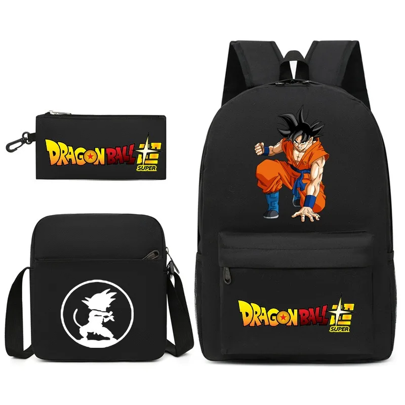 

New Anime Printed Dragon Ball Schoolbag Primary and Secondary School Student Backpack Crossbody Bag Pen Case Goku