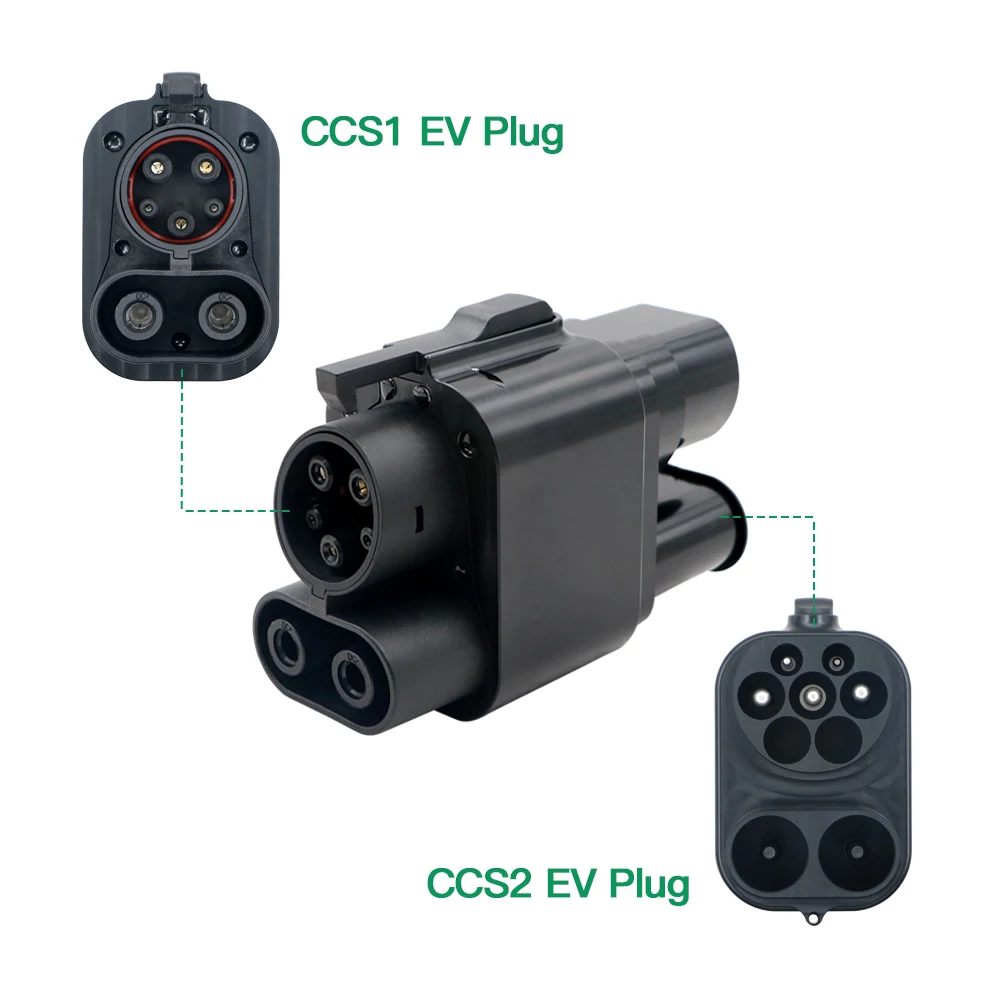 Chiefeed อะแดปเตอร์ DC EV CCS1 CCS2กับ CCS1ใช้250A ชาร์จเร็วพอร์ตชาร์จ DC รถยนต์ความเร็วสูงหัวเปลี่ยนสายชาร์จ300V ~ 1000V