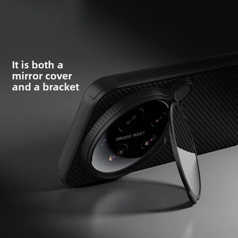 Magnetic Case For Xiaomi 17 Ultra Luxury All-in-One Lens Holder Skin-Friendly Geometric Texture PC Cover Shockproof for Magsafe
