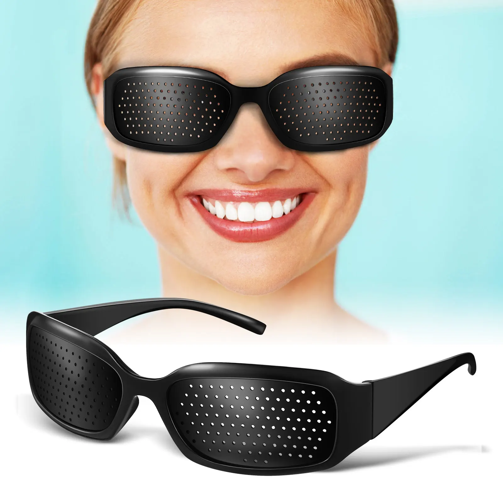 

2Pcs Pinhole Eyeglasses Full Frame Protection Glasses Improvement Correction Eyewear Eye Care Supplies Anti-Fatigue