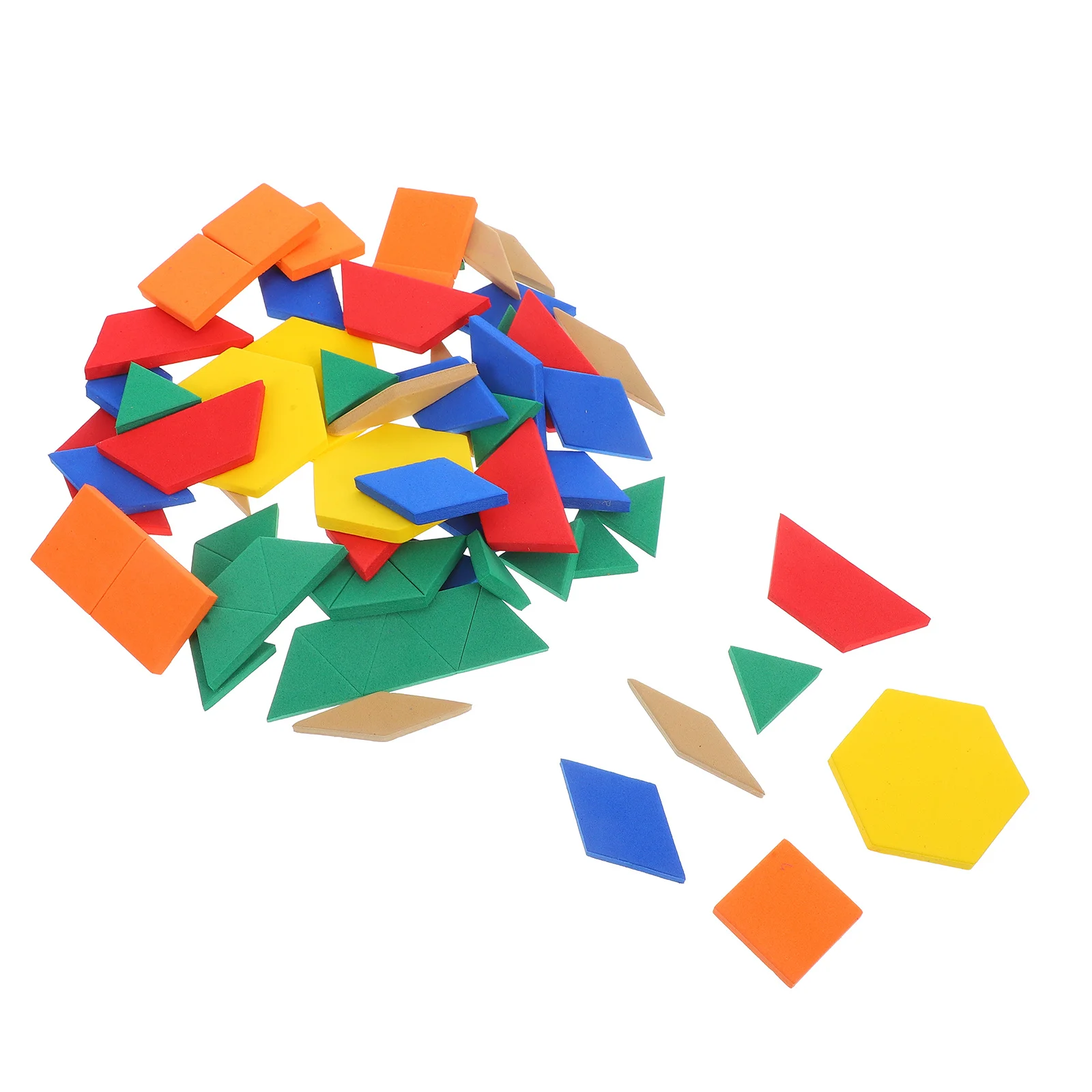 64 шт., красочные блоки из пенопласта Eva геометрической формы для классов, дошкольников, дома, школы, обучения математике, манипуляции, оптом