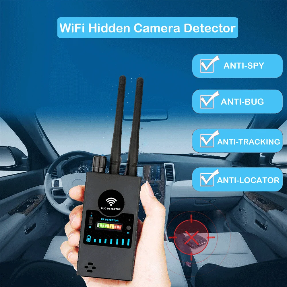 Professional RF Signal Detector Anti-Spy Detector Camera GPS Signal Lens RF Tracker GSM Audio Bug Finder GPS Scanner