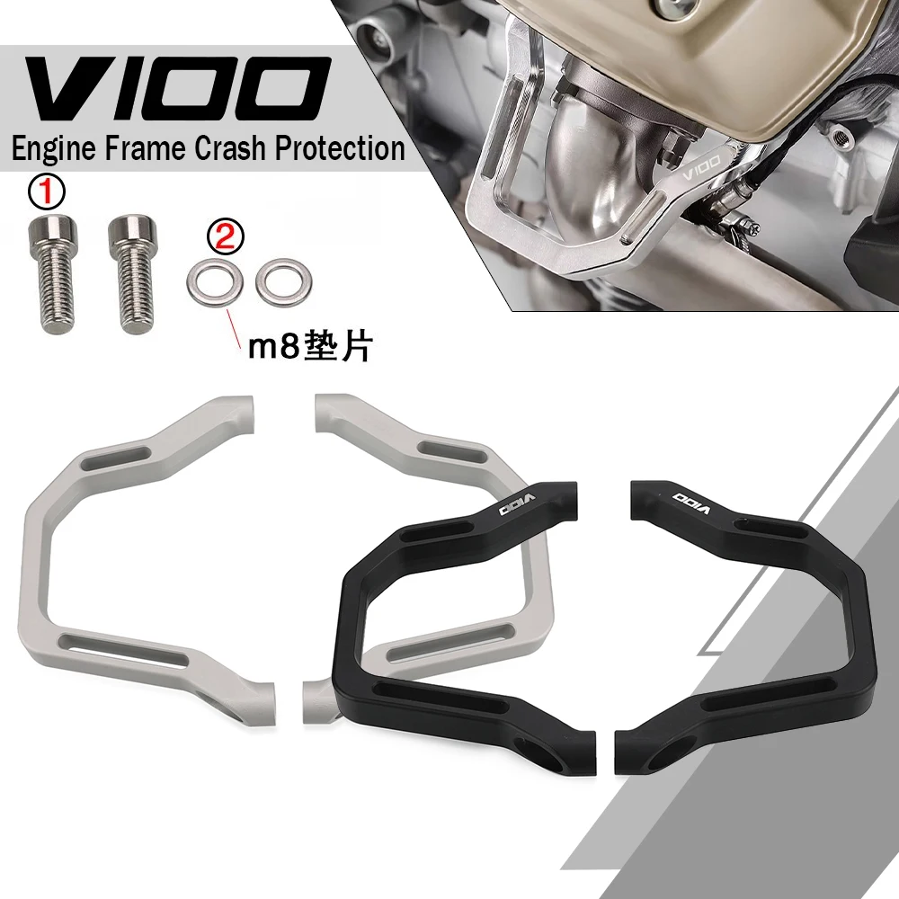 2025 Engine Frame Crash Protection For Moto Guzzi V100 Mandello /S 2023 2024 V 100 Engine GUARD KIT Accessories V100 Mandello S