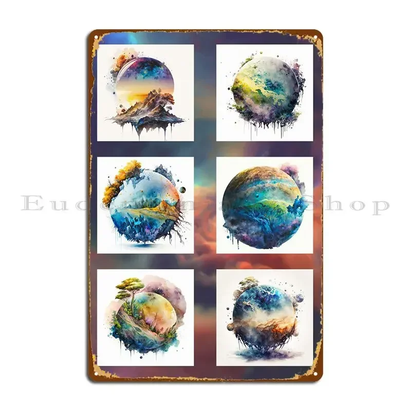 Alien Planets Vs7 White Metal Plaque Poster PaintingWall Decor Designer Custom Cinema Tin Sign Poster