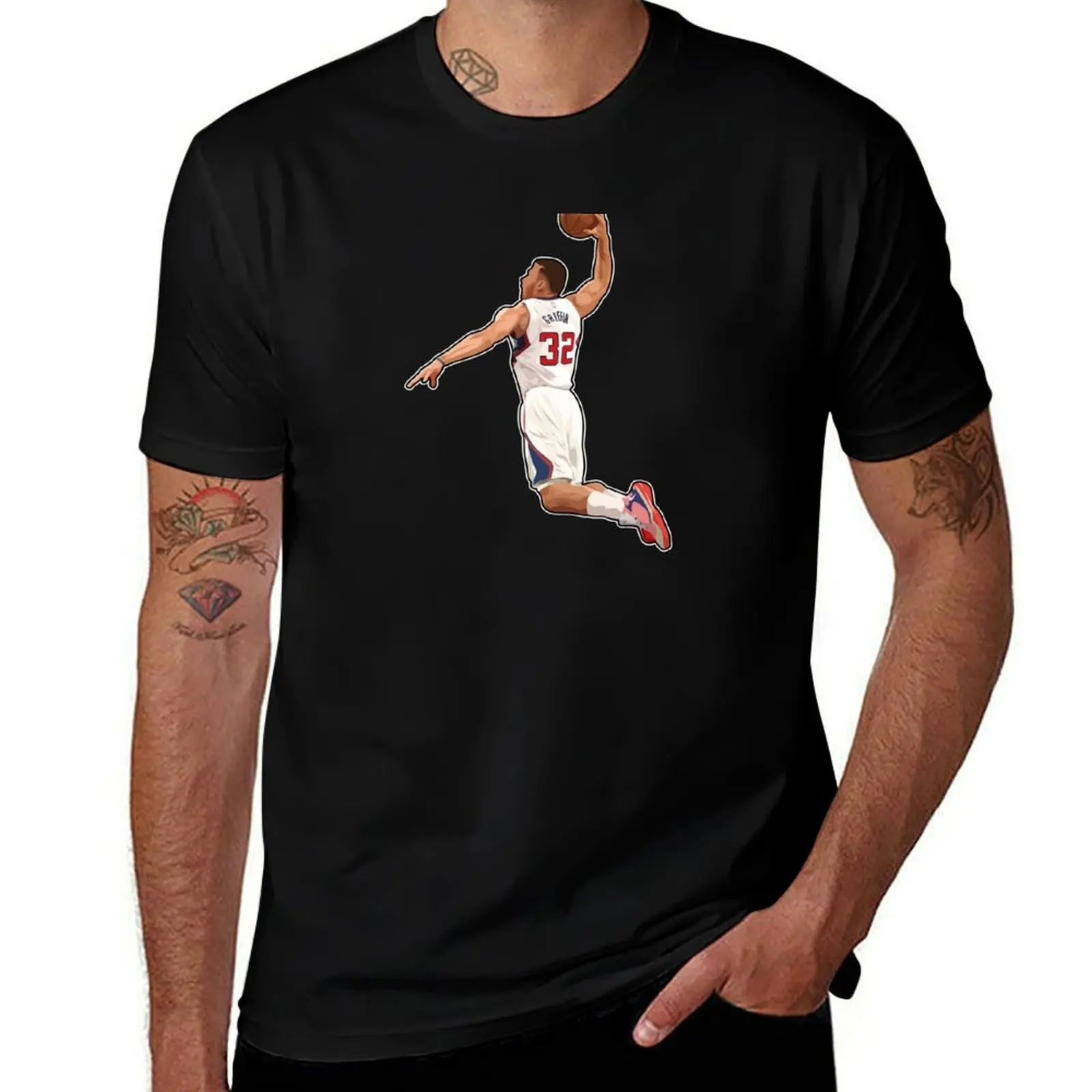 Blake Griffin #32 Power Dunk T-Shirt Basic Simple Design Short Sleeve Shirt