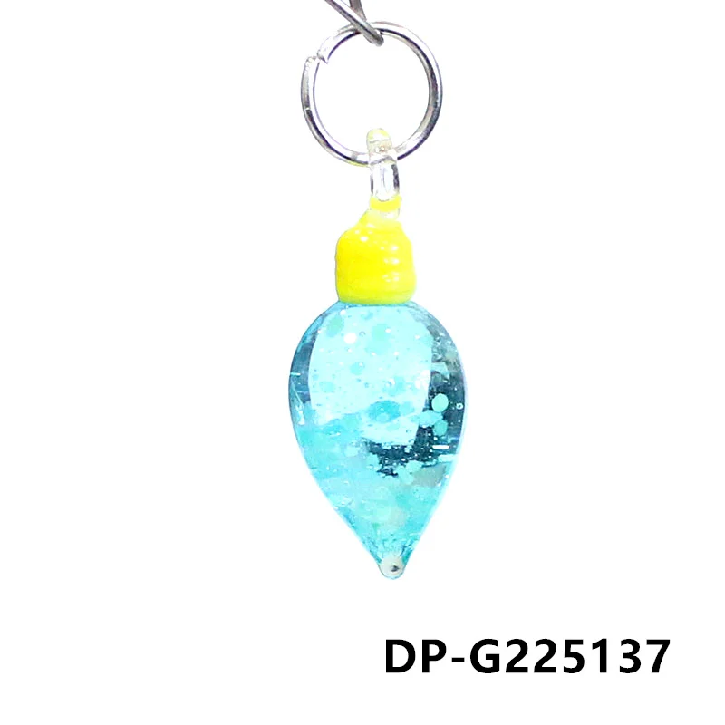 2pcs Fluorescent Light Bulb Shape Charms Glass Pendant Mini Christmas Ornaments DIY Craft Supplies Handmade Lovers Holiday Gifts - view 3